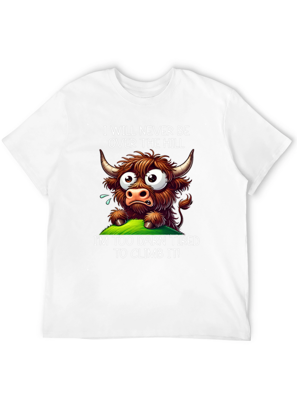 Funny Highland Cow Tired T-Shirt