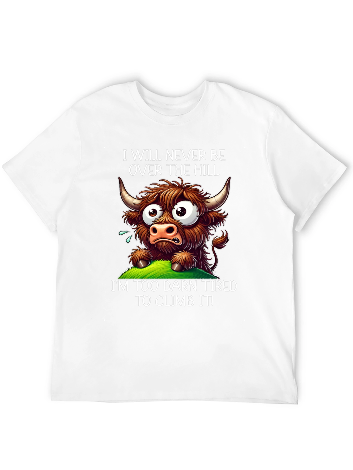 Funny Highland Cow Tired T-Shirt