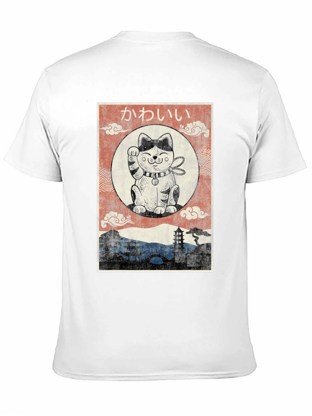 Lucky Cat Graphic Tee - Japanese Kawaii Style