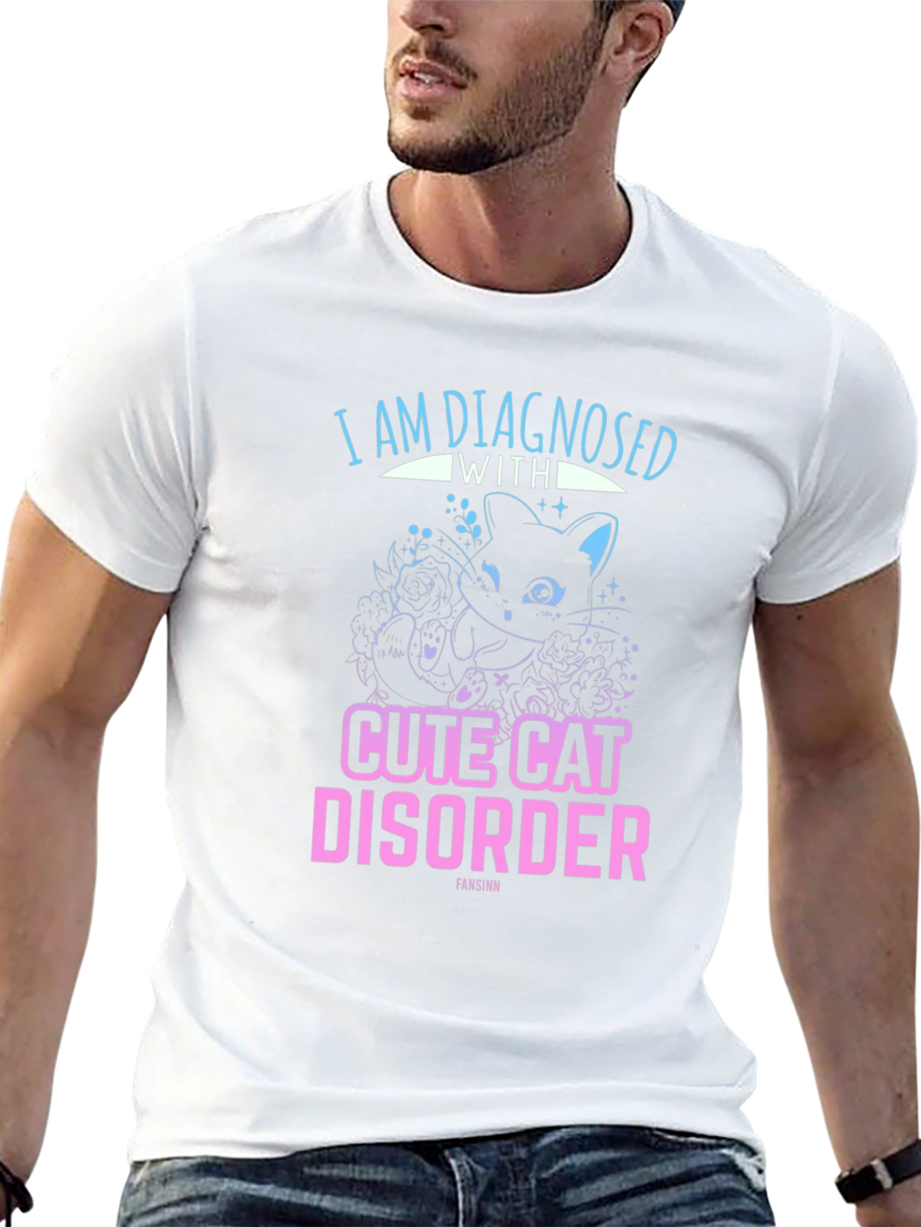 Cute Cat Disorder Black Graphic Tee