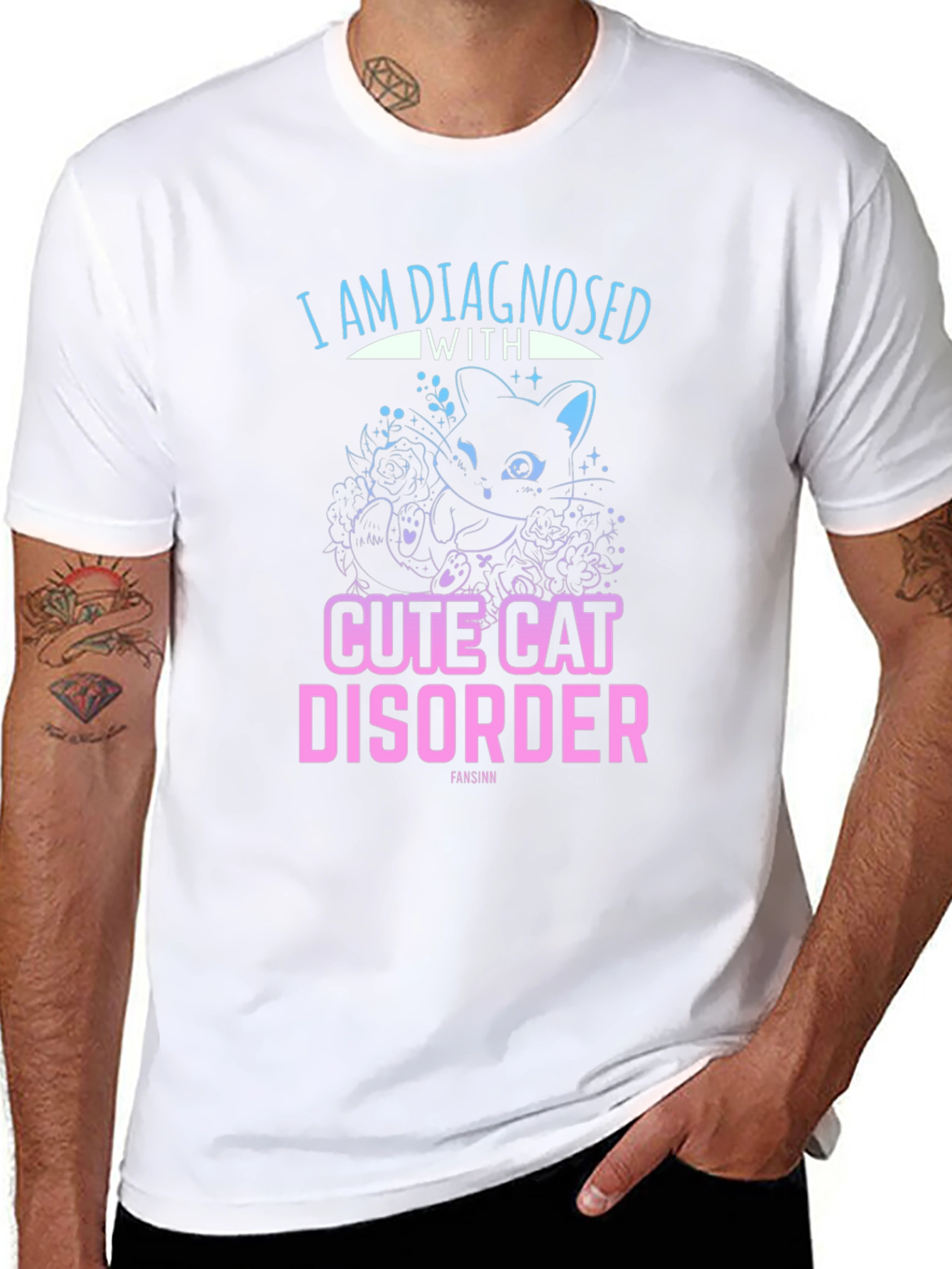Cute Cat Disorder Black Graphic Tee