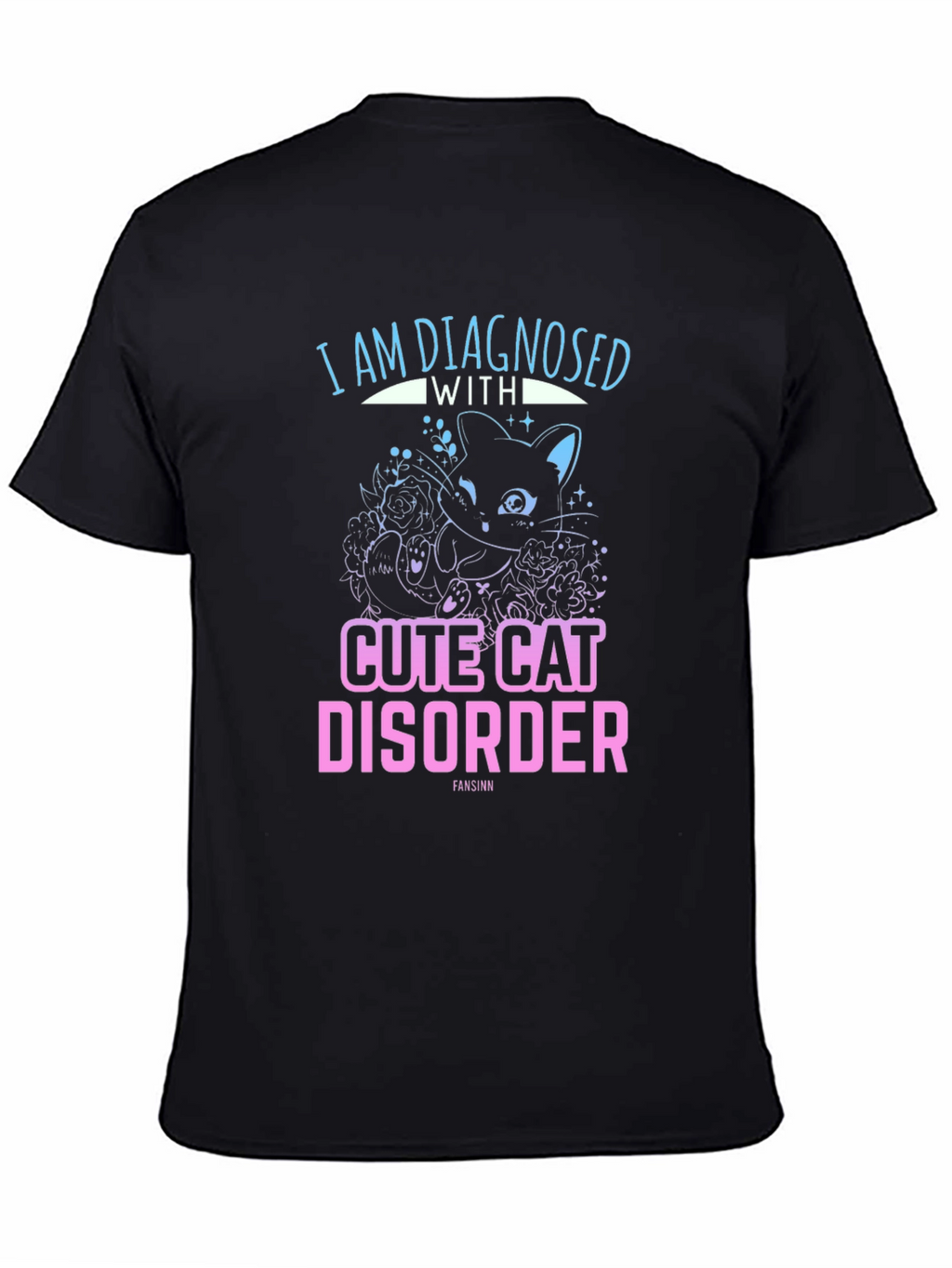 Cute Cat Disorder Black Graphic Tee