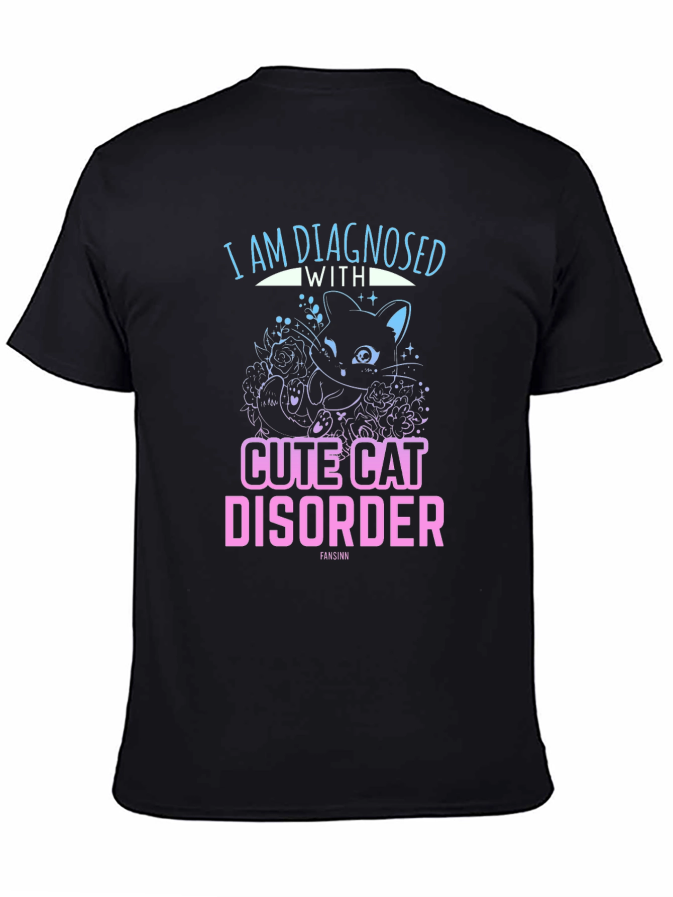 Cute Cat Disorder Black Graphic Tee