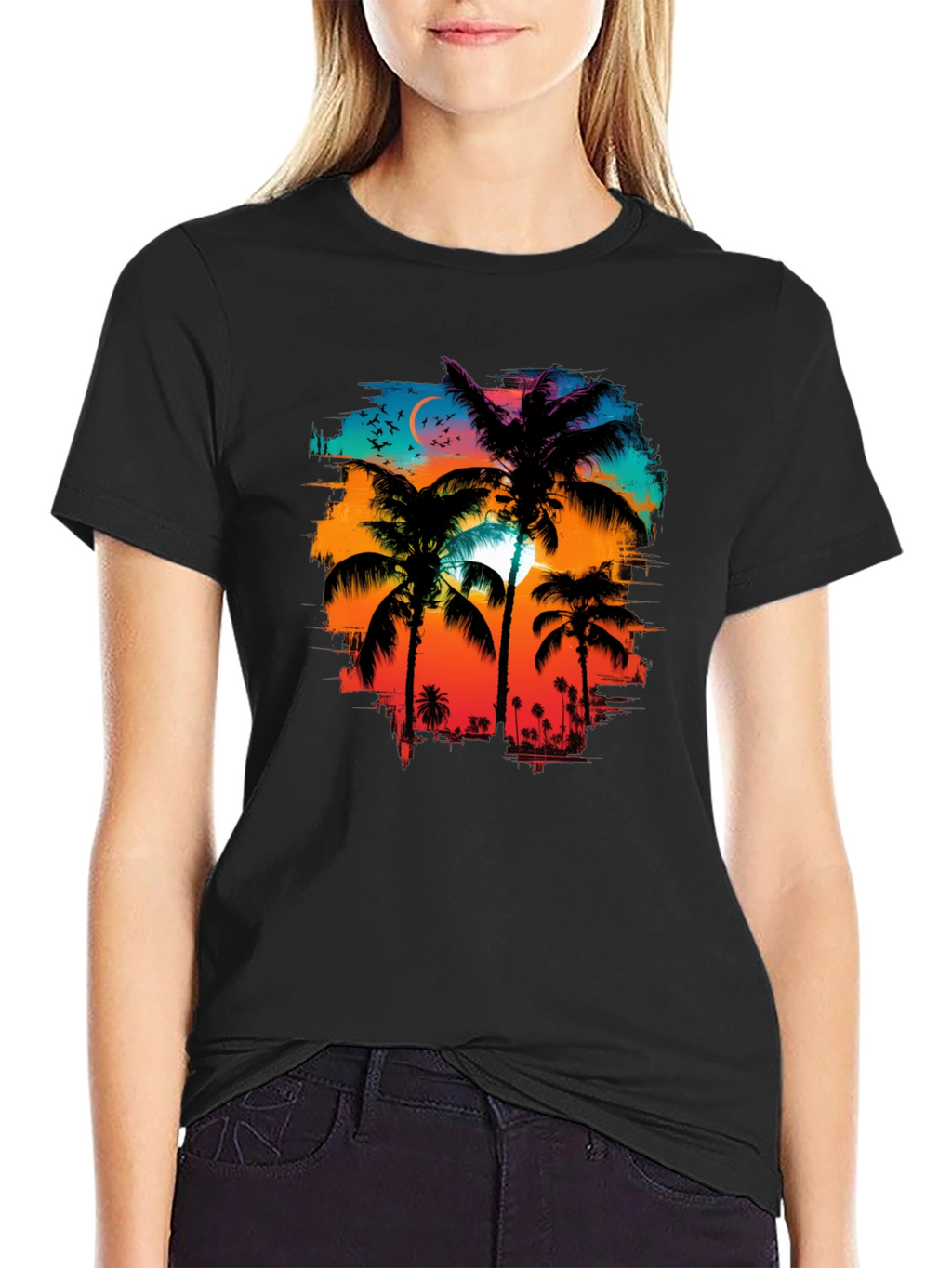 Palm Tree Sunset Graphic Tee