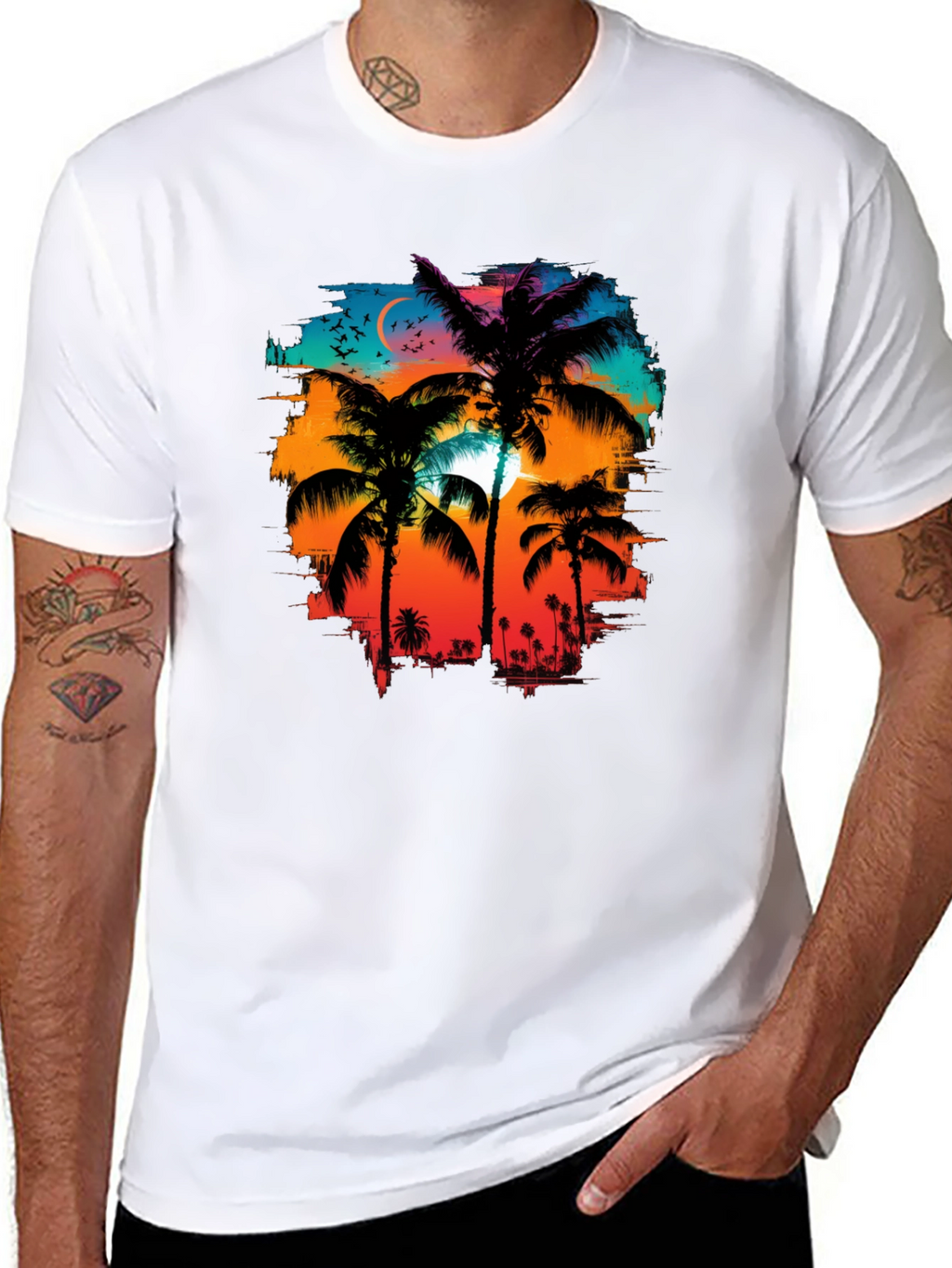 Palm Tree Sunset Graphic Tee