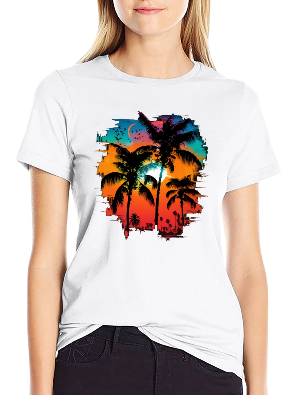 Palm Tree Sunset Graphic Tee