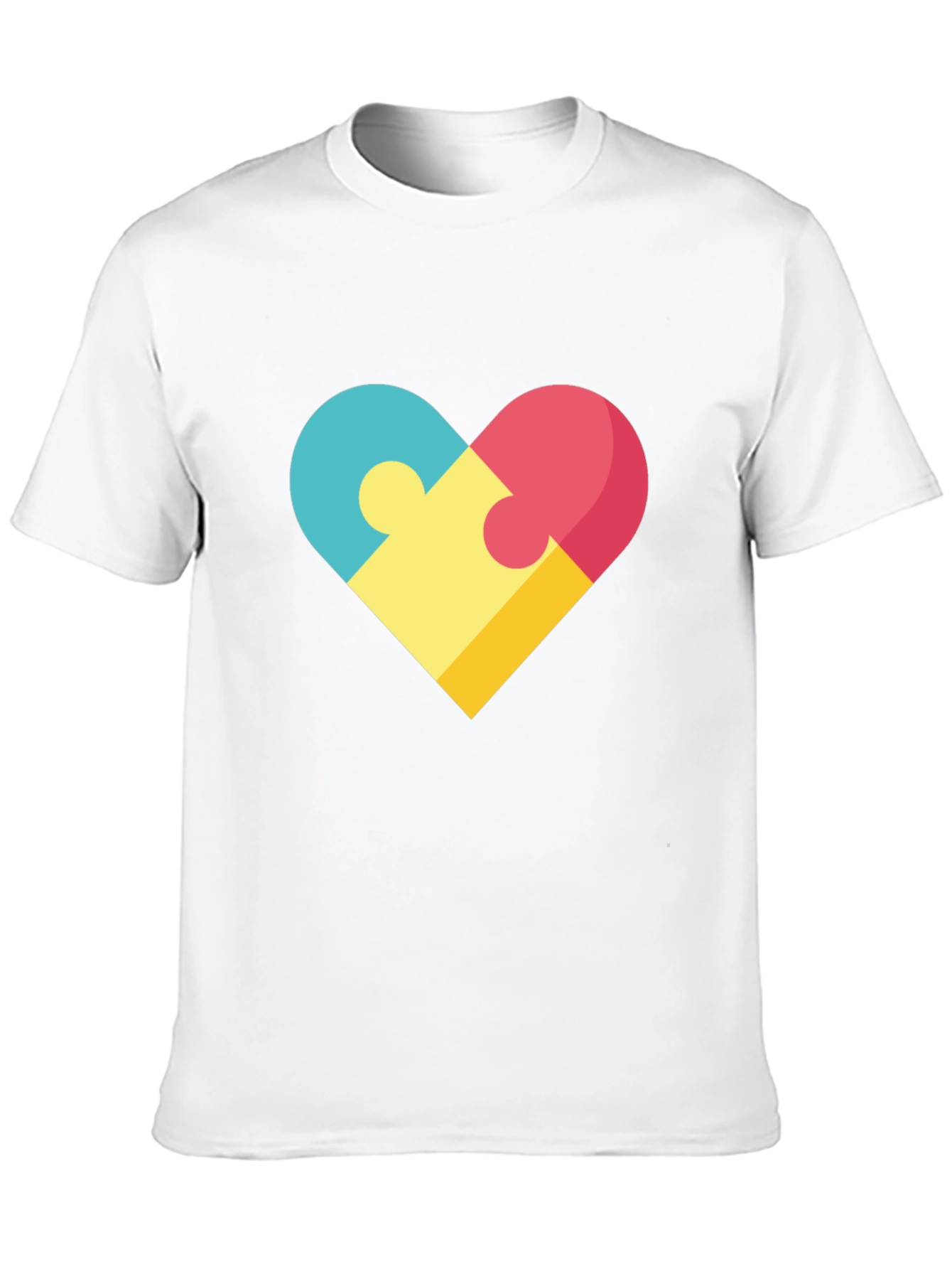 Puzzle Heart Graphic Tee - Stylish Casual Wear