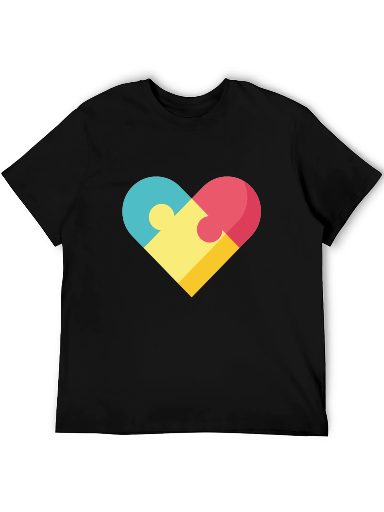 Puzzle Heart Graphic Tee - Stylish Casual Wear