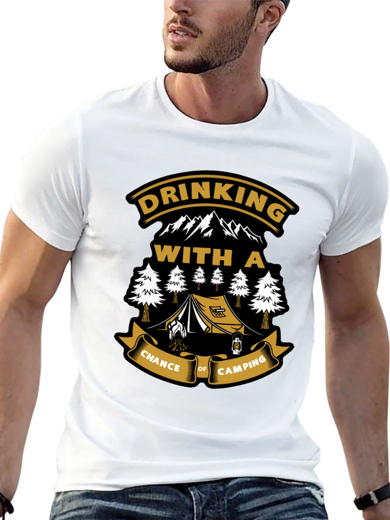 Drinking With a Chance of Camping Black T-Shirt