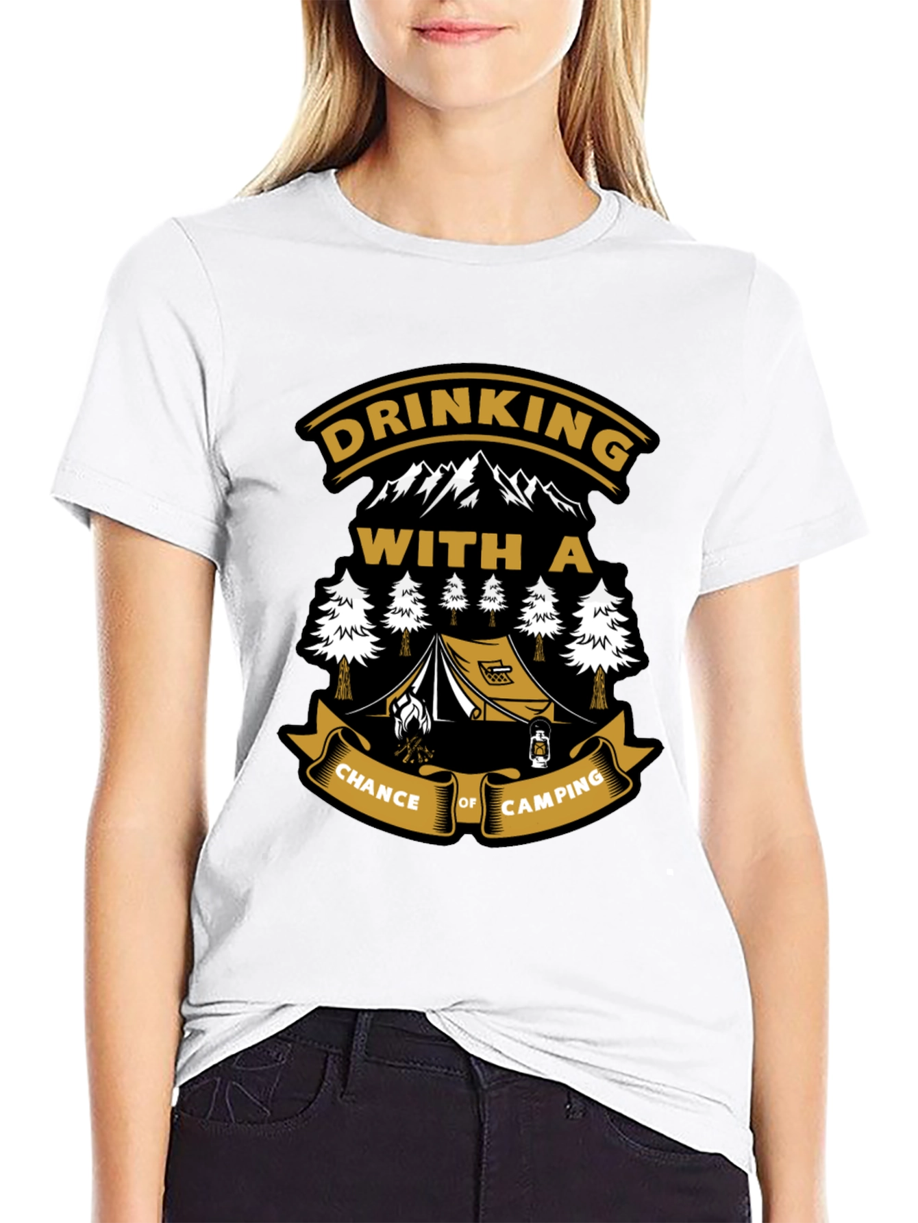 Drinking With a Chance of Camping Black T-Shirt