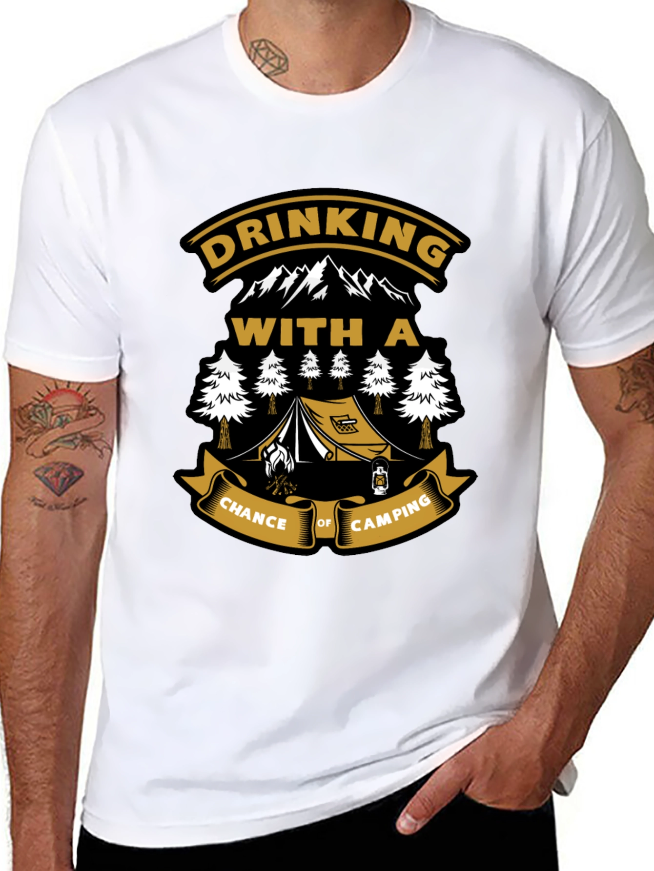 Drinking With a Chance of Camping Black T-Shirt