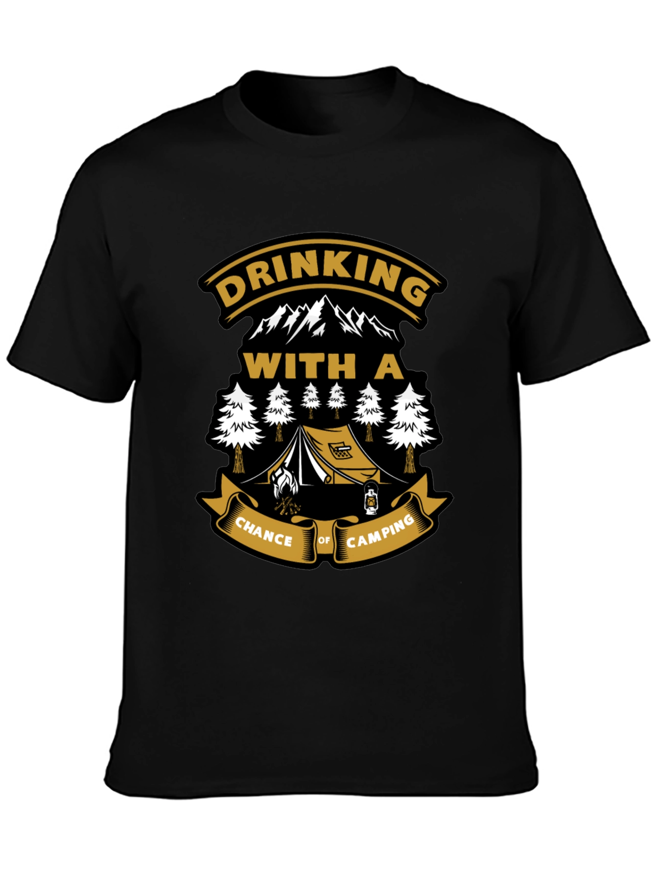 Drinking With a Chance of Camping Black T-Shirt