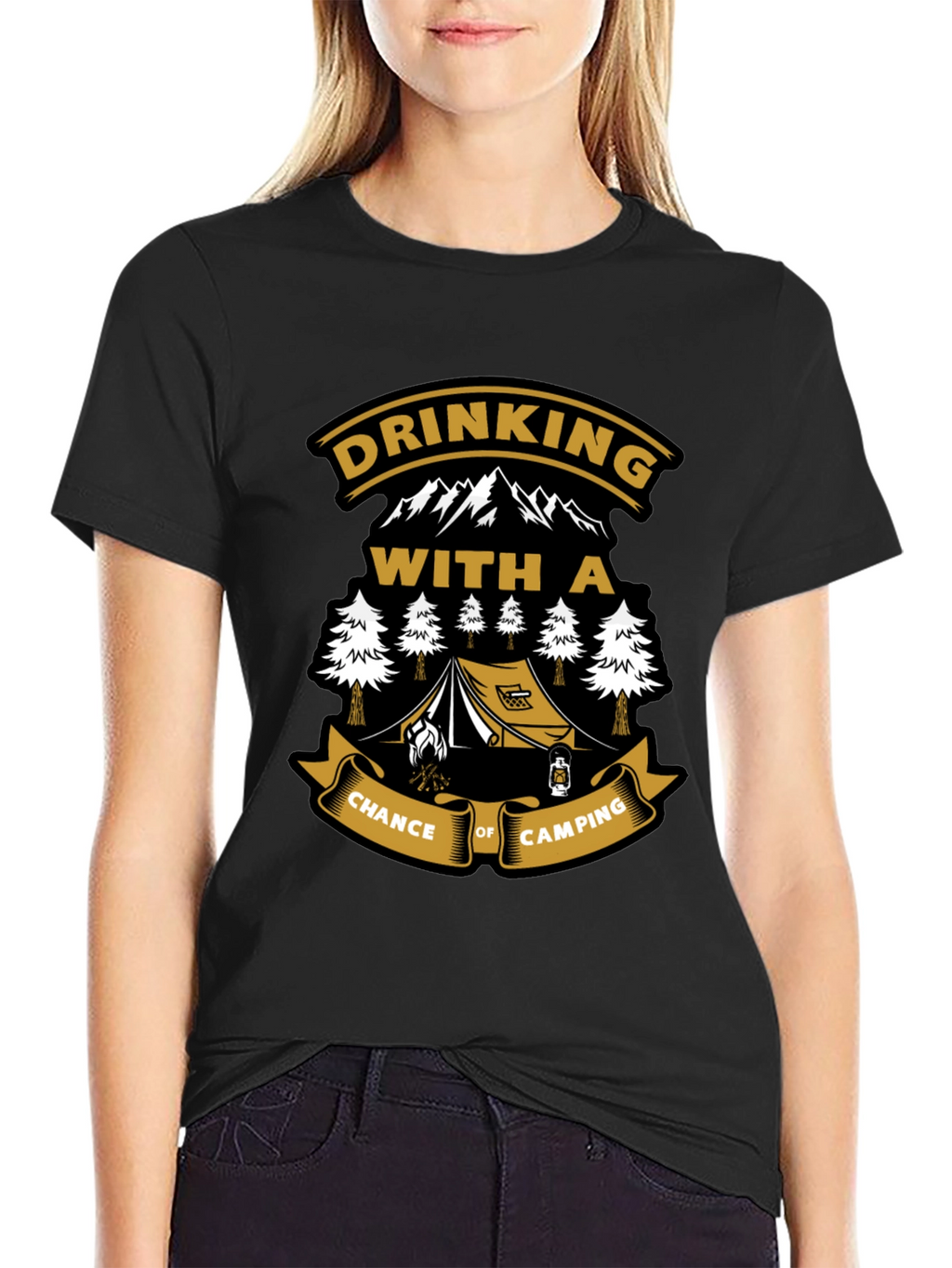 Drinking With a Chance of Camping Black T-Shirt