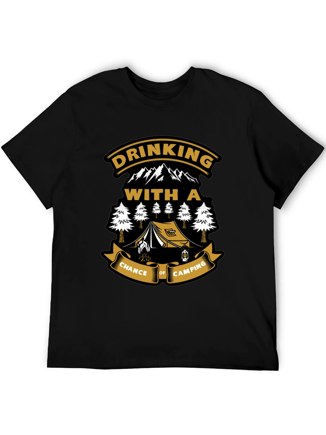 Drinking With a Chance of Camping Black T-Shirt