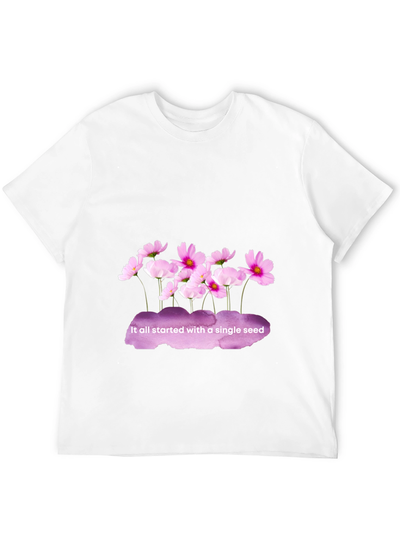 Floral Seed T-Shirt - Black Cotton Tee