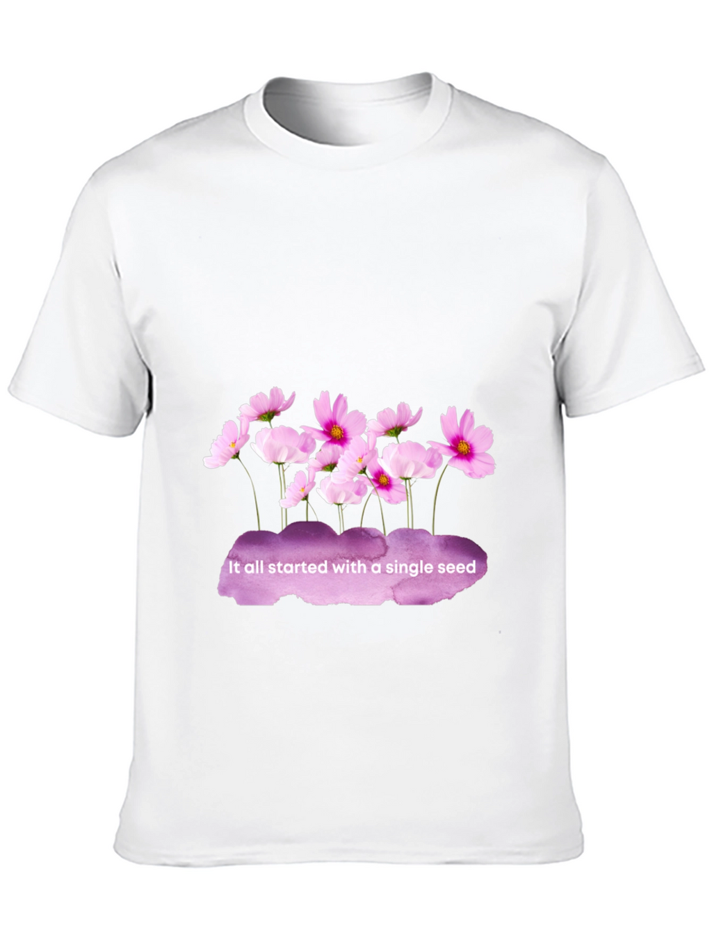 Floral Seed T-Shirt - Black Cotton Tee
