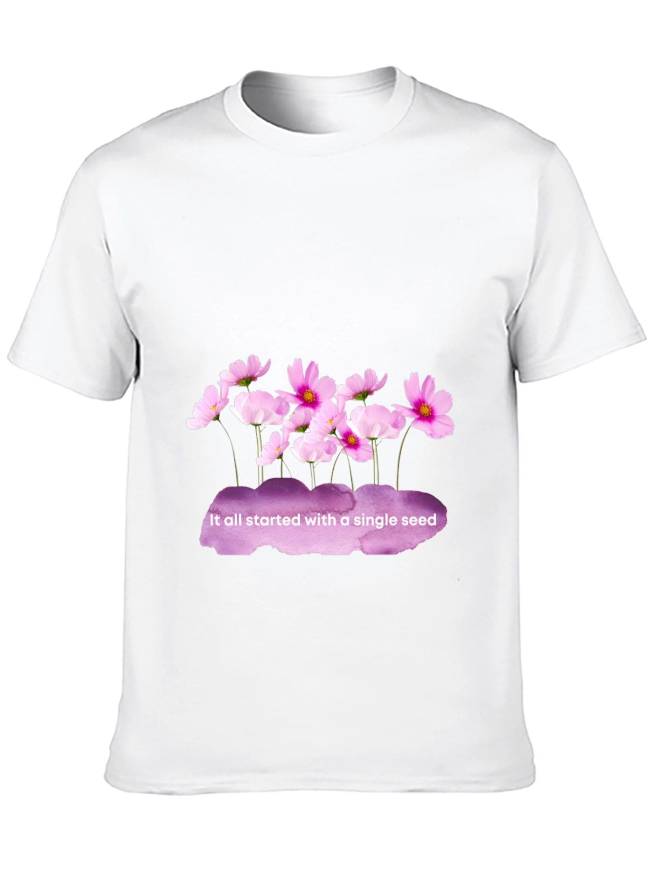 Floral Seed T-Shirt - Black Cotton Tee