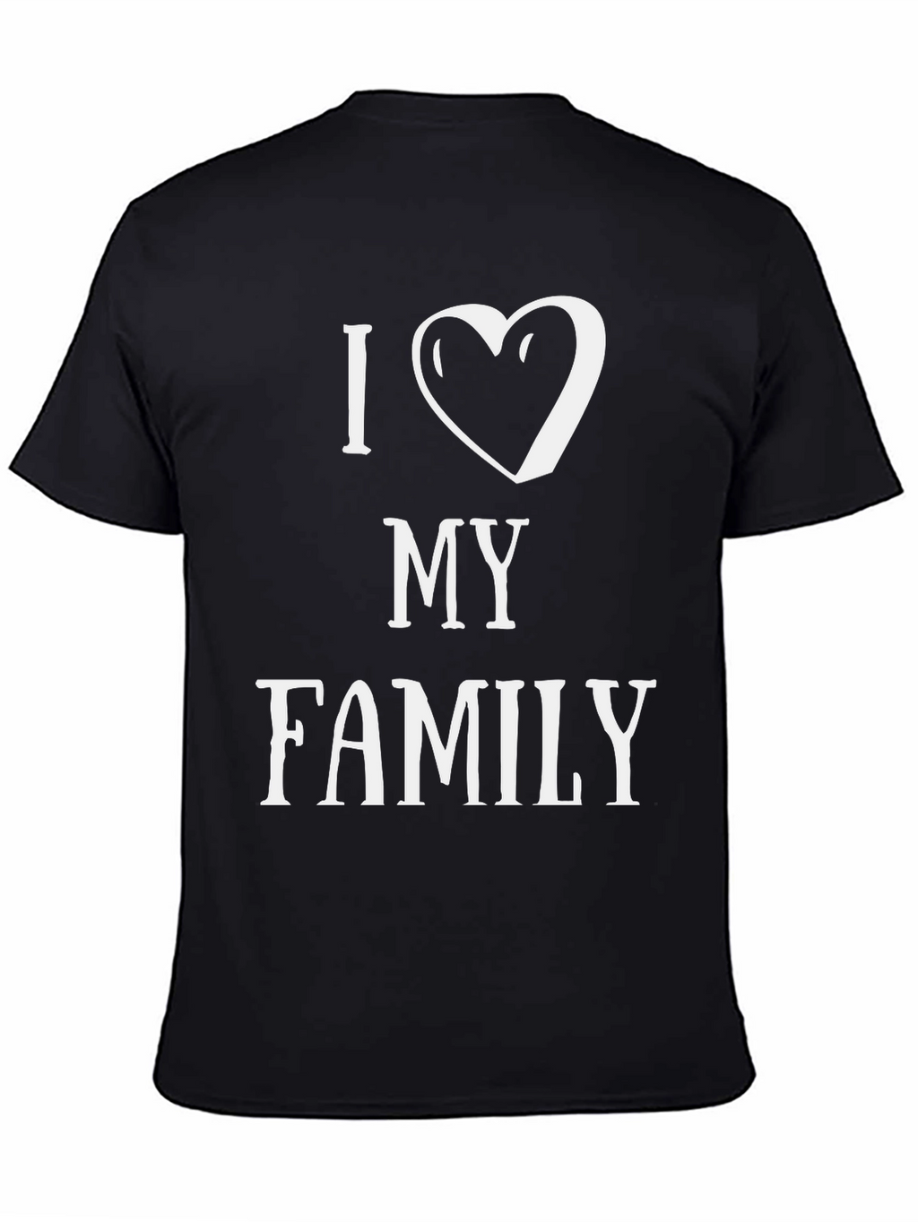 I Heart My Family Graphic T-Shirt - Black