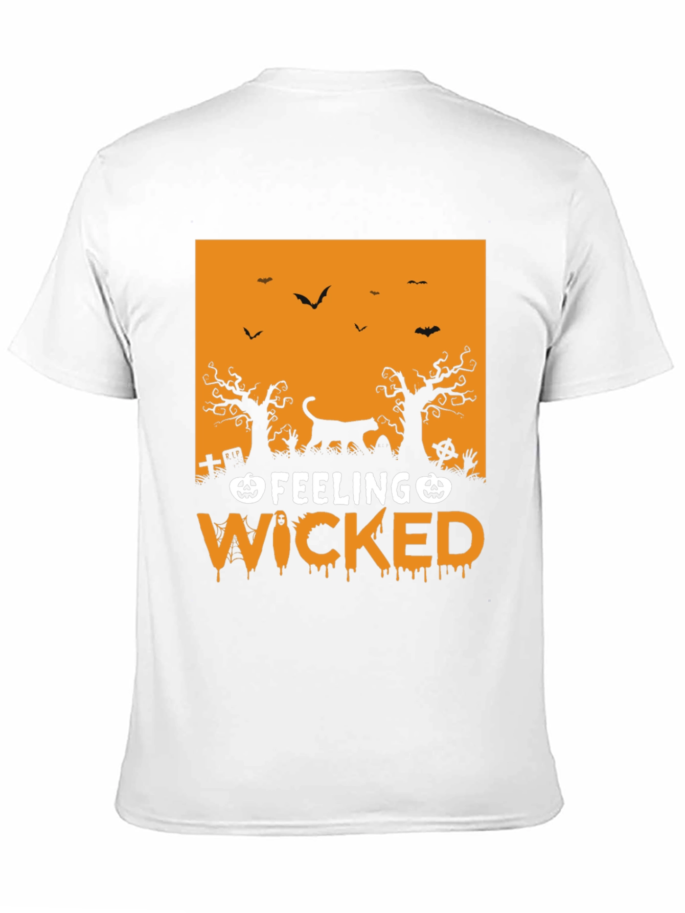 Feeling Wicked Halloween T-Shirt - Black Cat Design