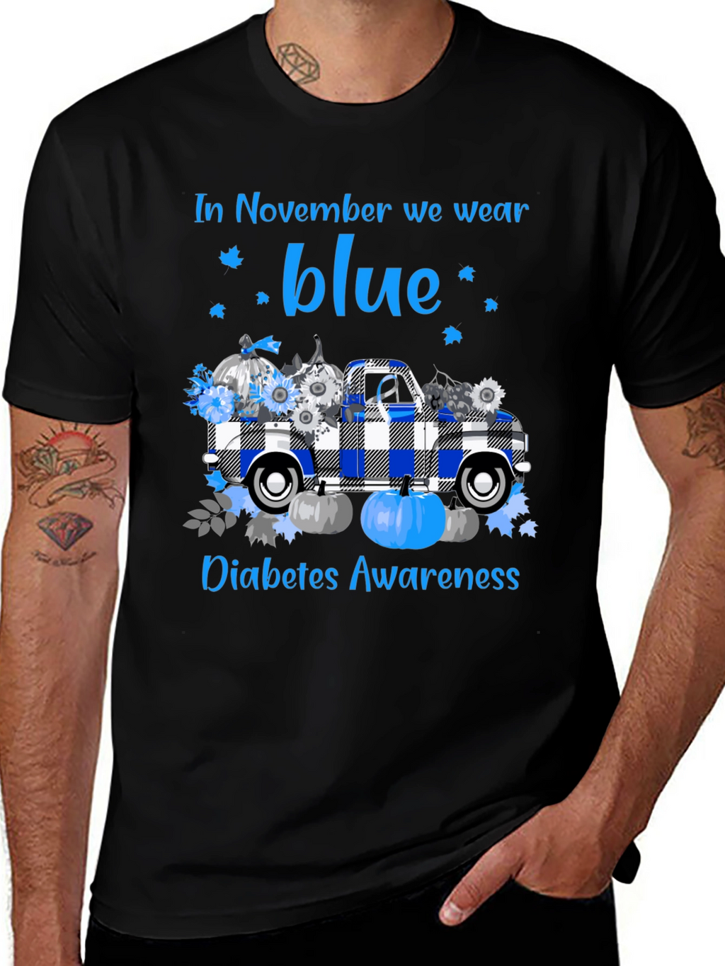 In November We Wear Blue Diabetes Awareness T-Shirt