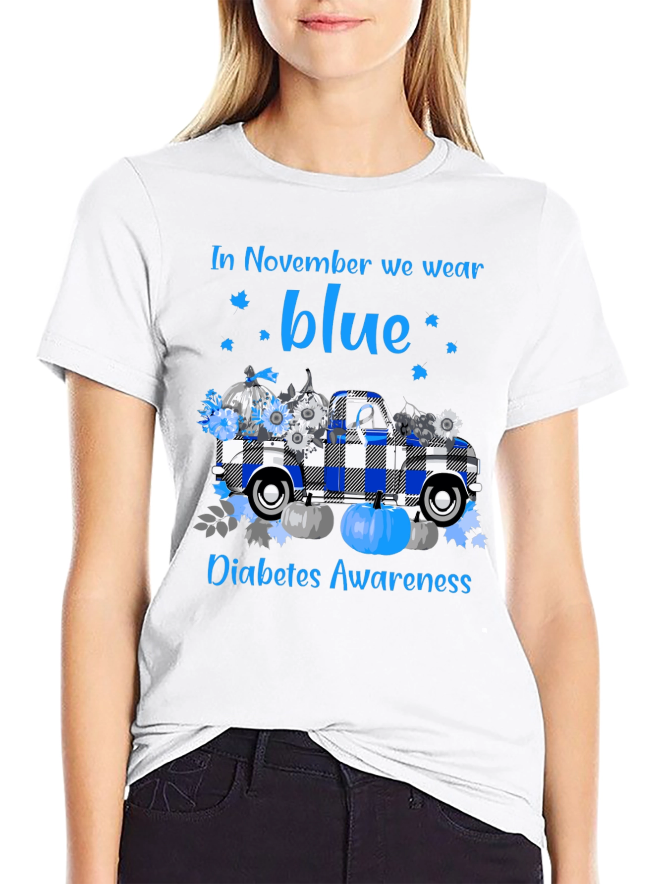 In November We Wear Blue Diabetes Awareness T-Shirt