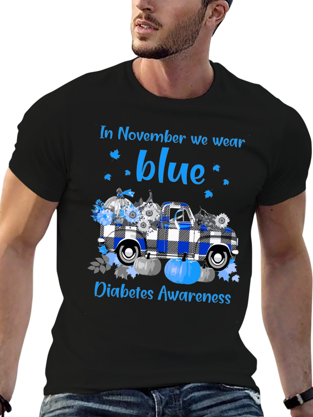 In November We Wear Blue Diabetes Awareness T-Shirt