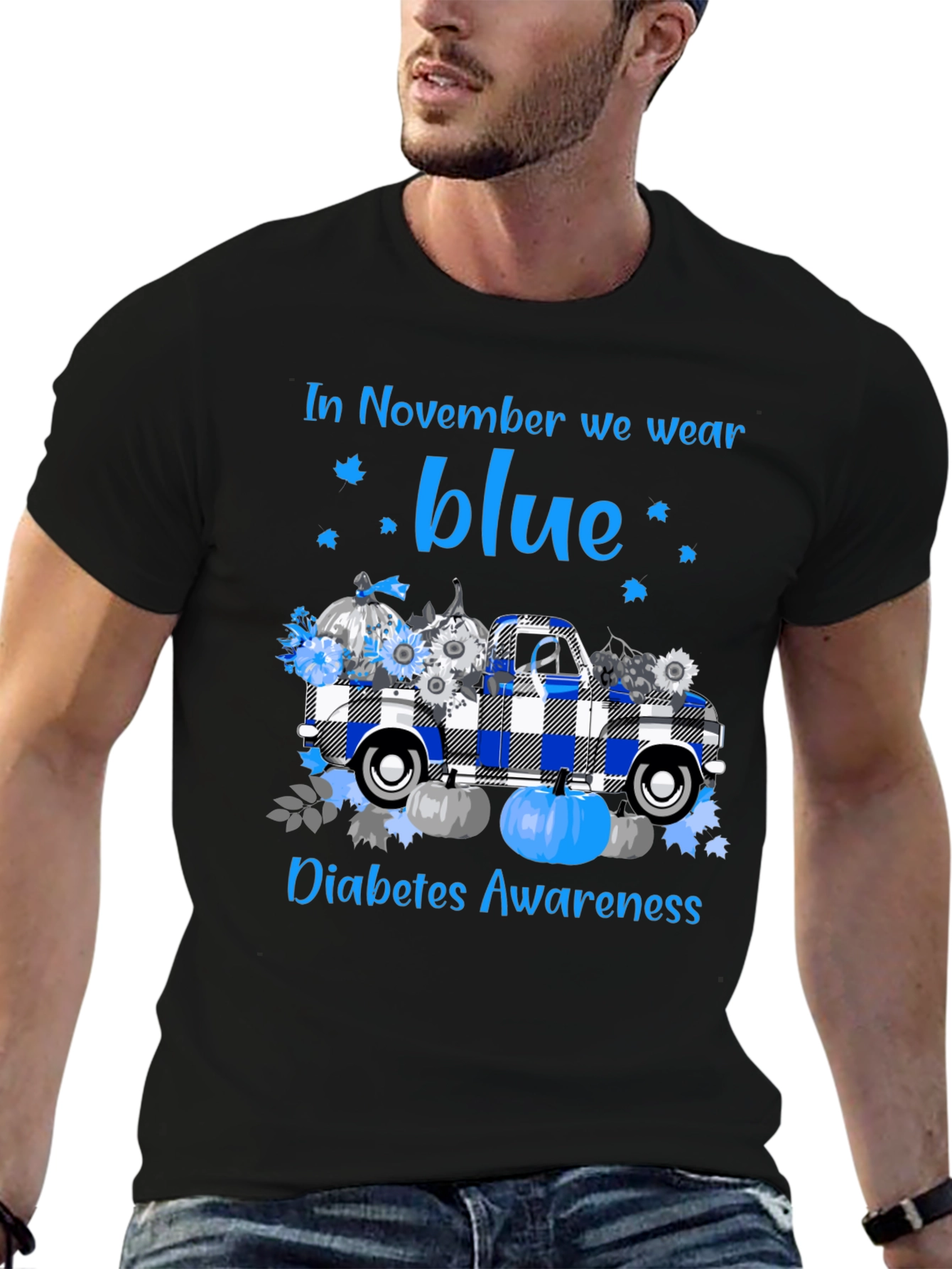In November We Wear Blue Diabetes Awareness T-Shirt