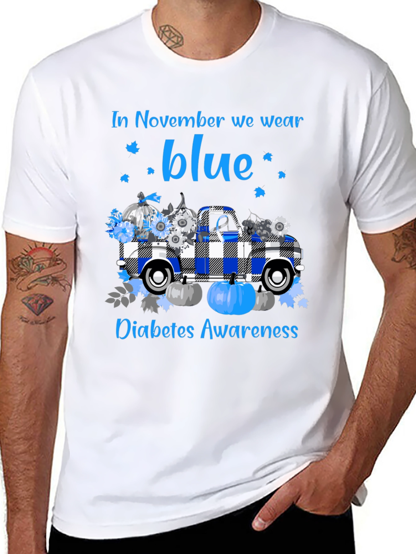 In November We Wear Blue Diabetes Awareness T-Shirt
