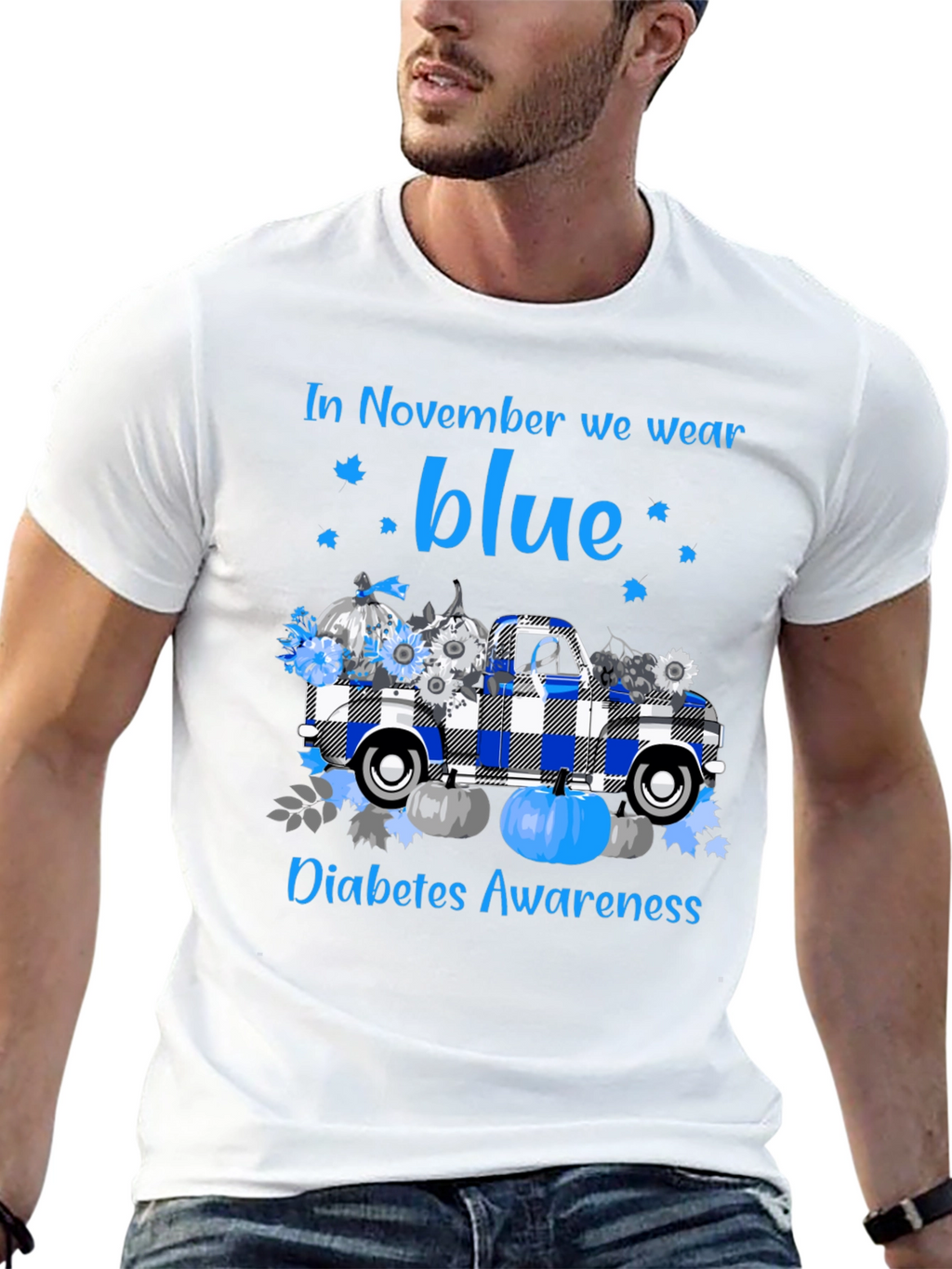 In November We Wear Blue Diabetes Awareness T-Shirt