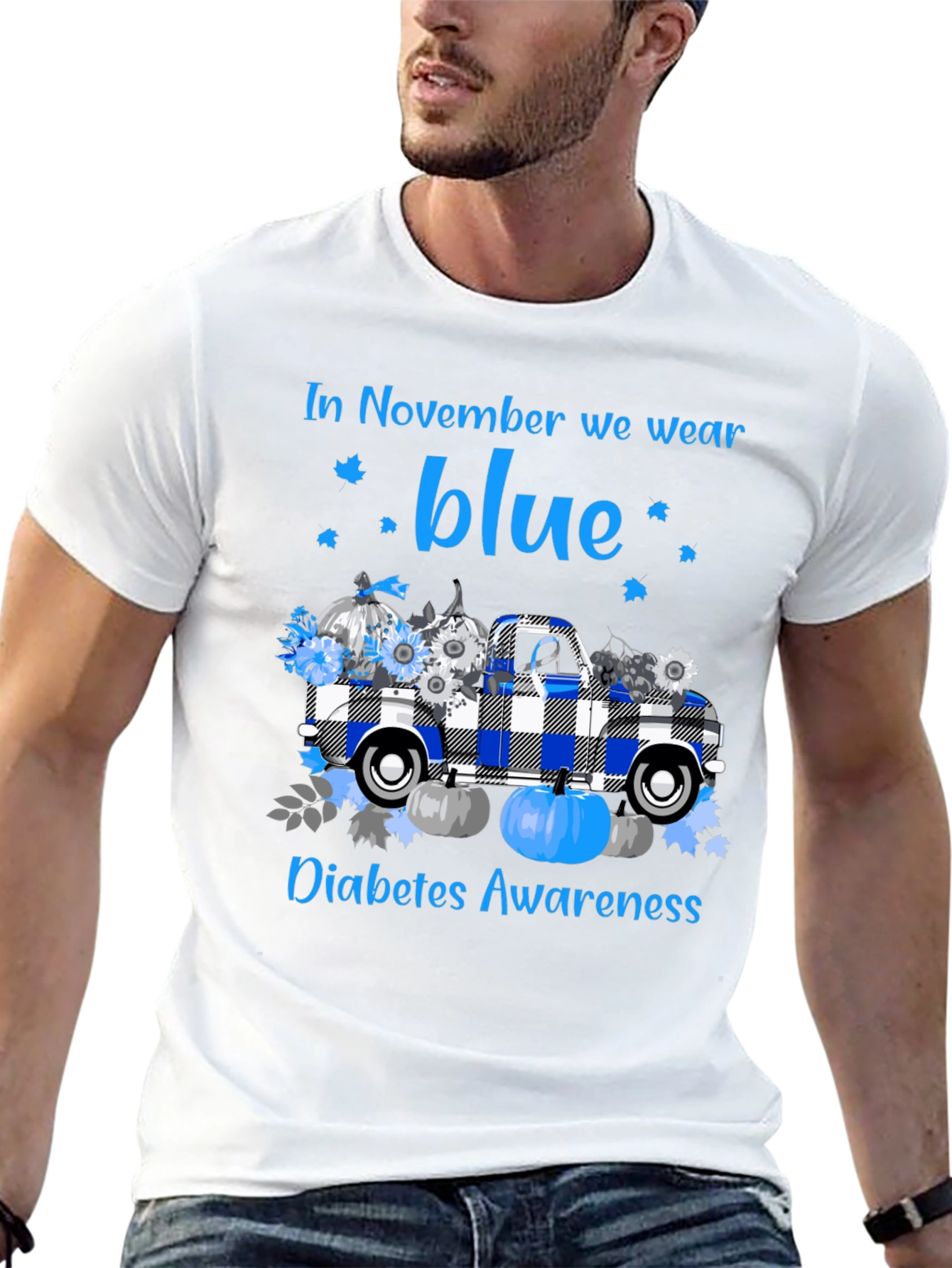 In November We Wear Blue Diabetes Awareness T-Shirt