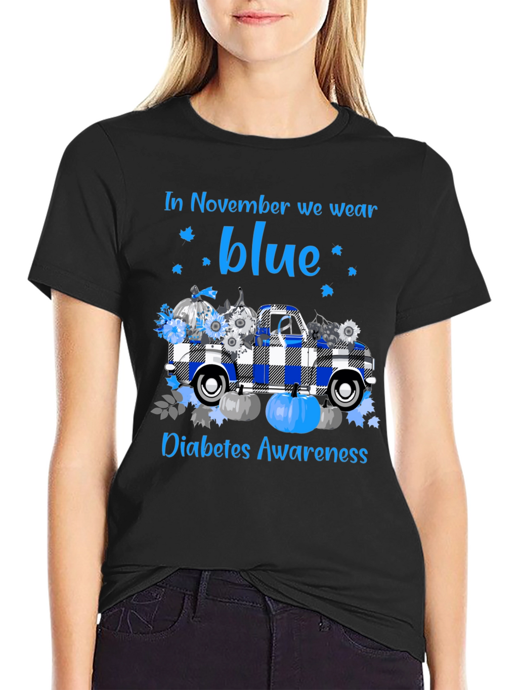In November We Wear Blue Diabetes Awareness T-Shirt