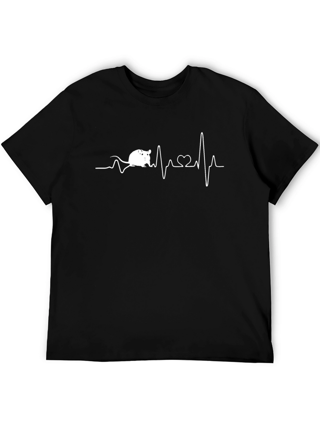 Mouse Heartbeat Graphic Tee - Novelty Design T-Shirt