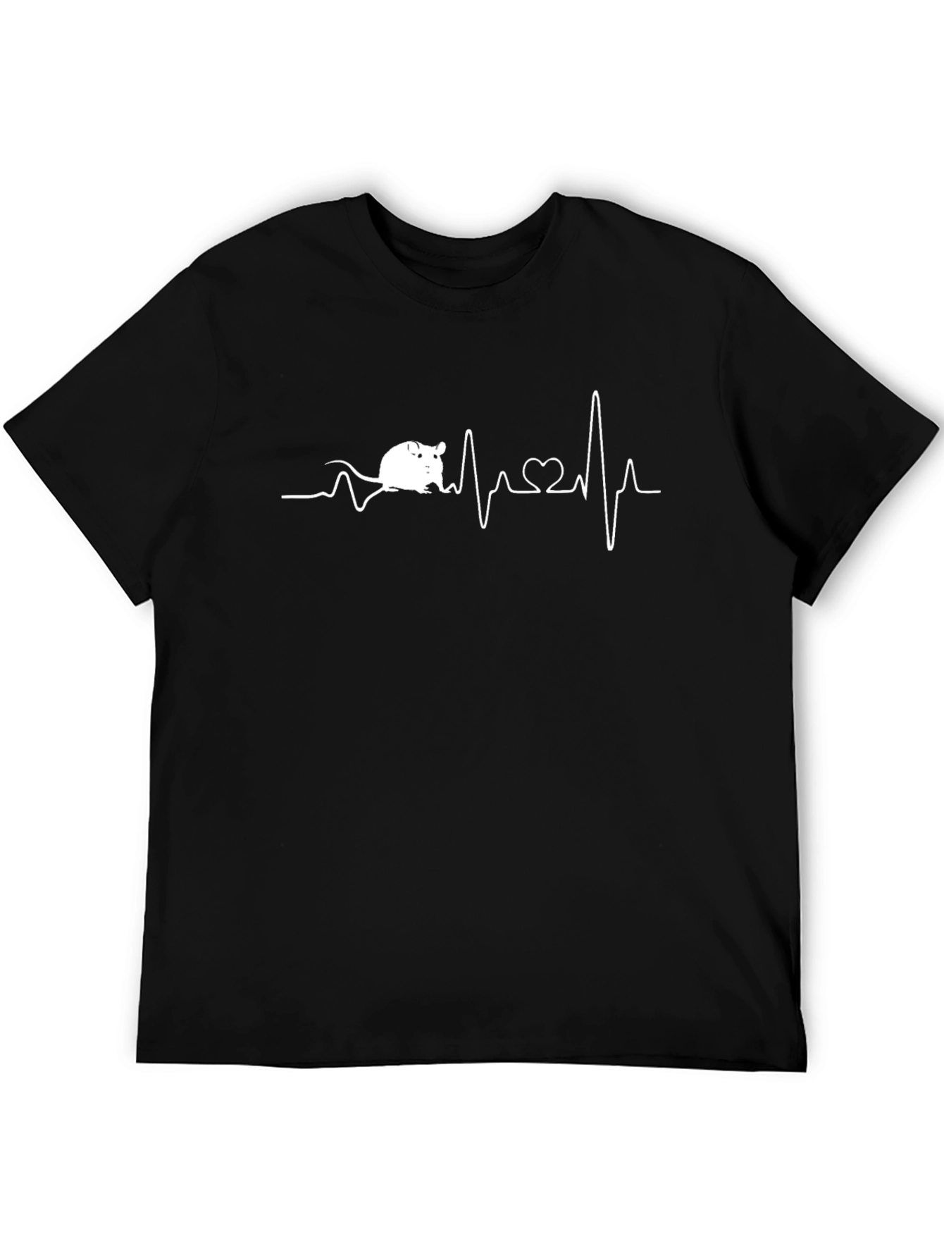 Mouse Heartbeat Graphic Tee - Novelty Design T-Shirt
