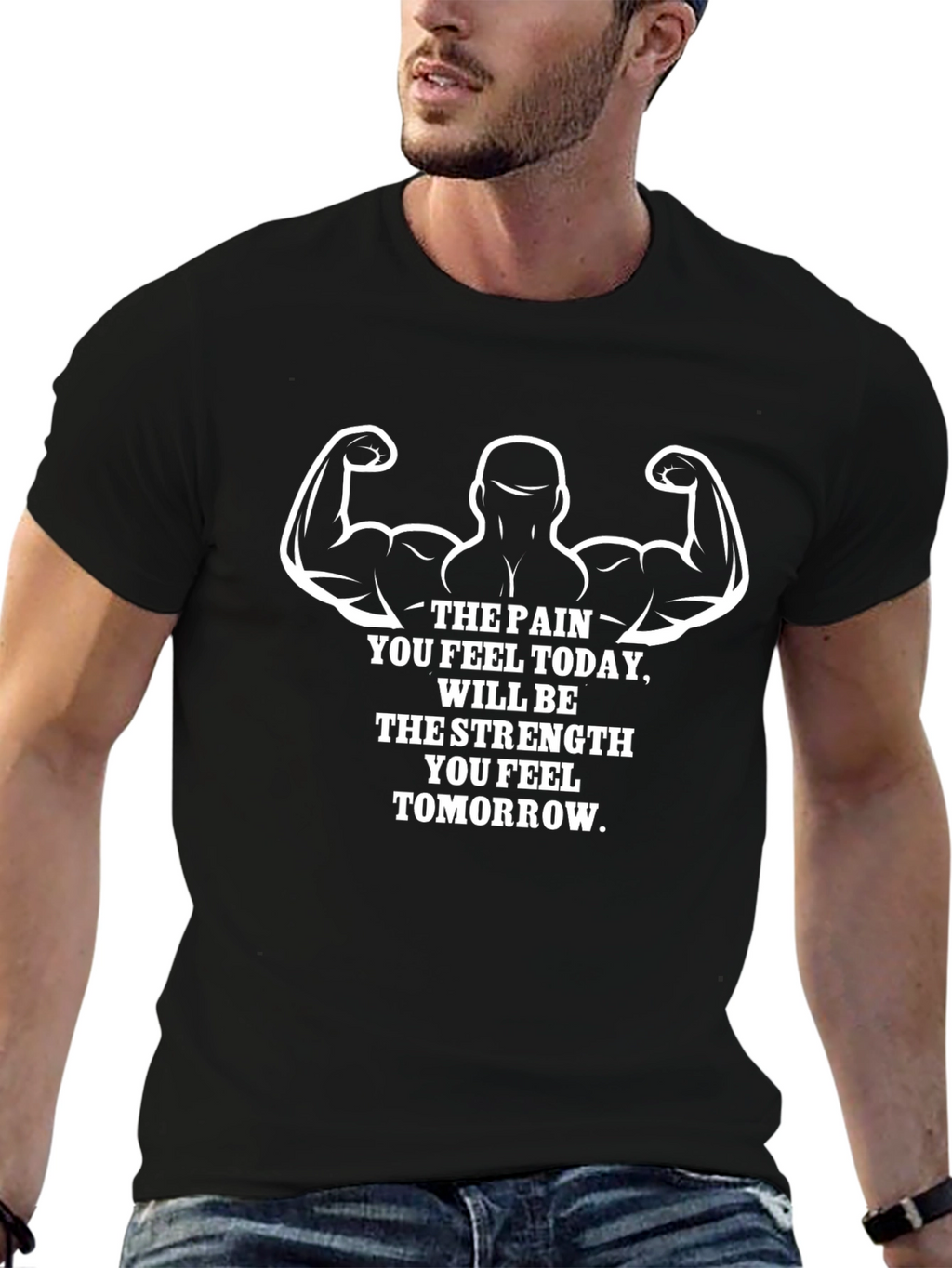 Motivational Gym T-Shirt: Feel the Strength