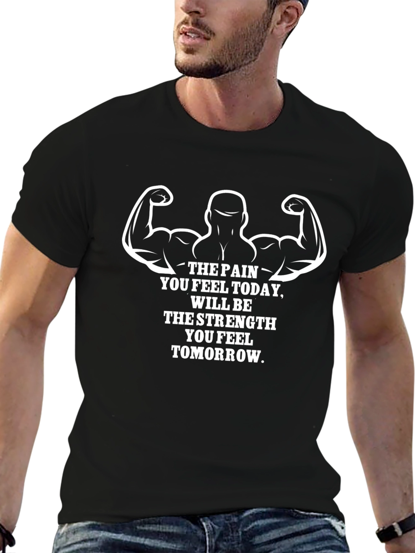 Motivational Gym T-Shirt: Feel the Strength