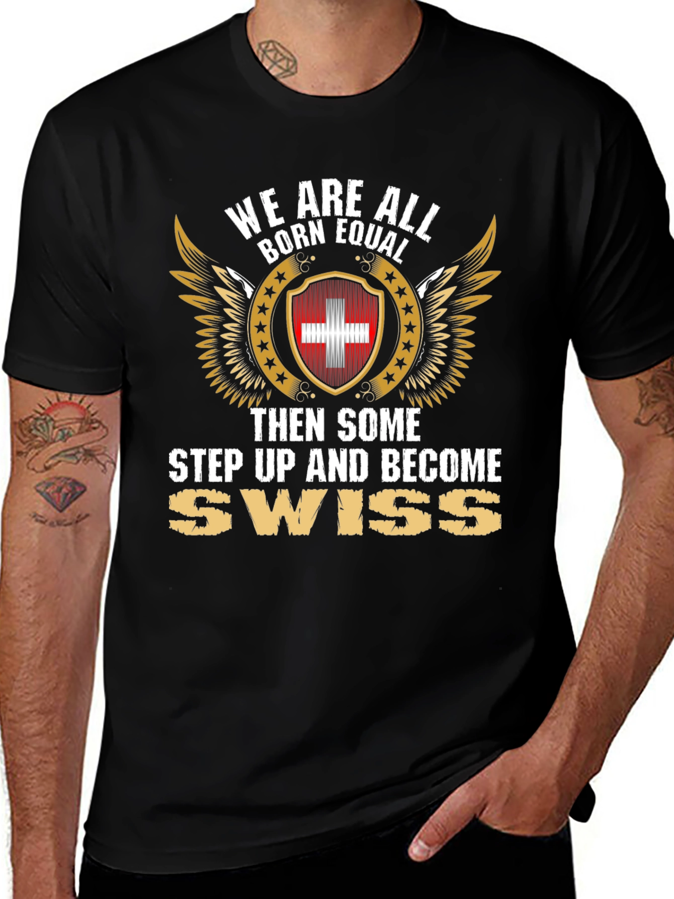 Swiss Pride T-Shirt - We Are All Born Equal