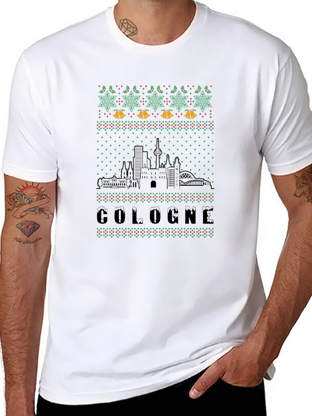 Cologne Ugly Christmas Sweater Style T-Shirt
