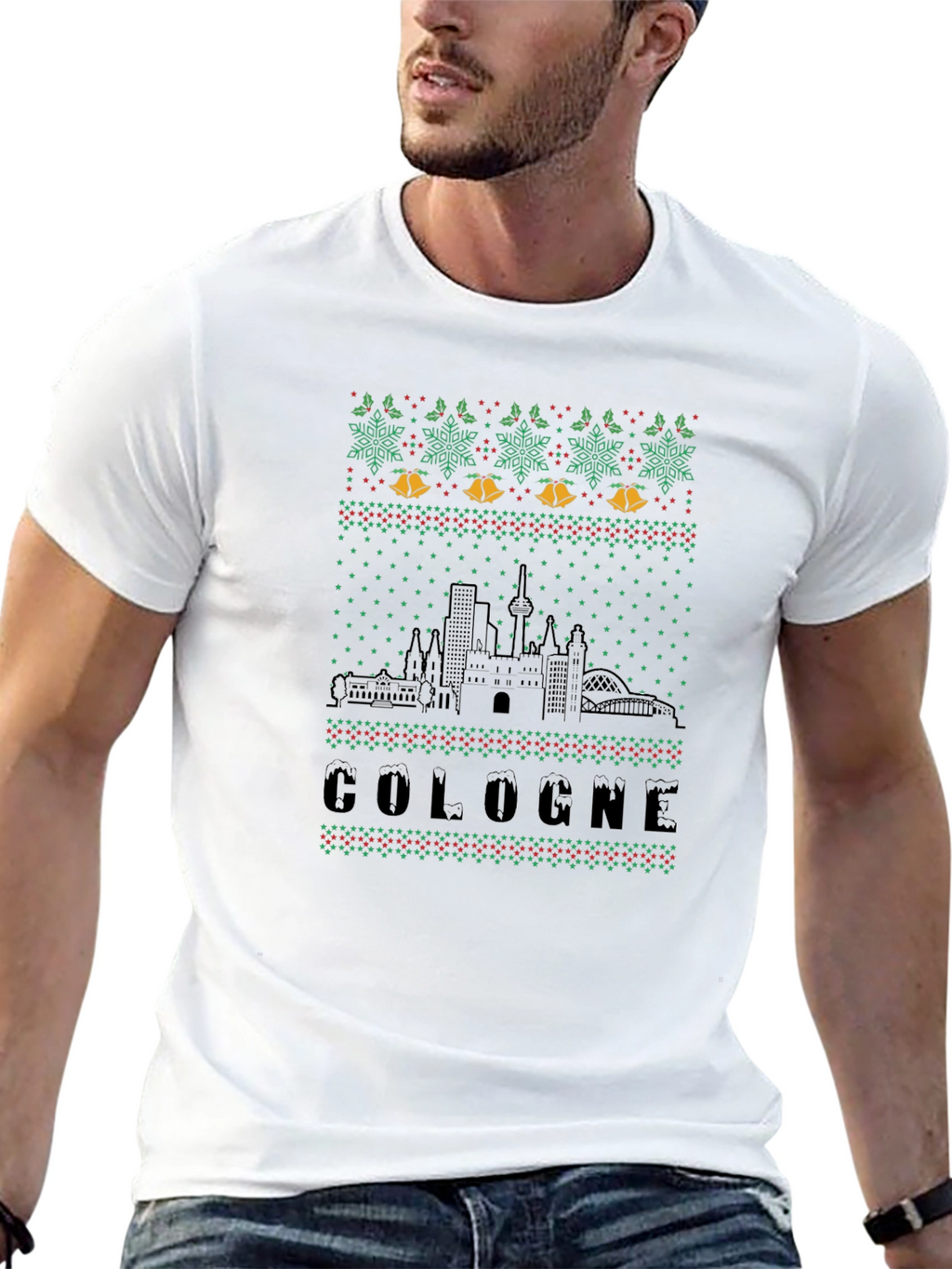 Cologne Ugly Christmas Sweater Style T-Shirt