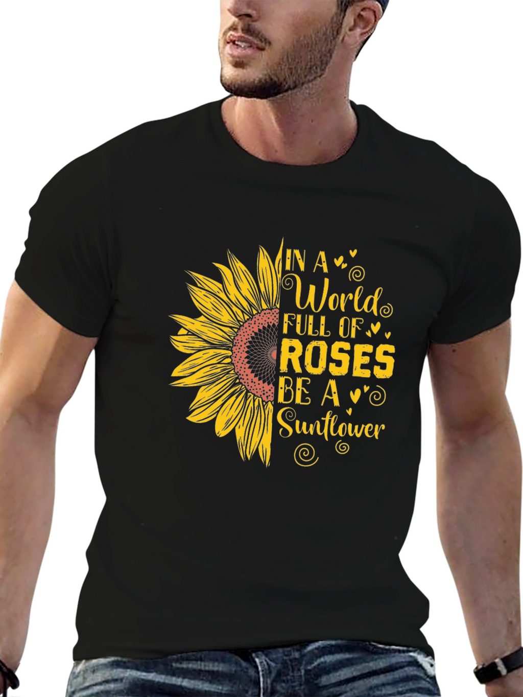 Sunflower Graphic Print T-Shirt - Be A Sunflower