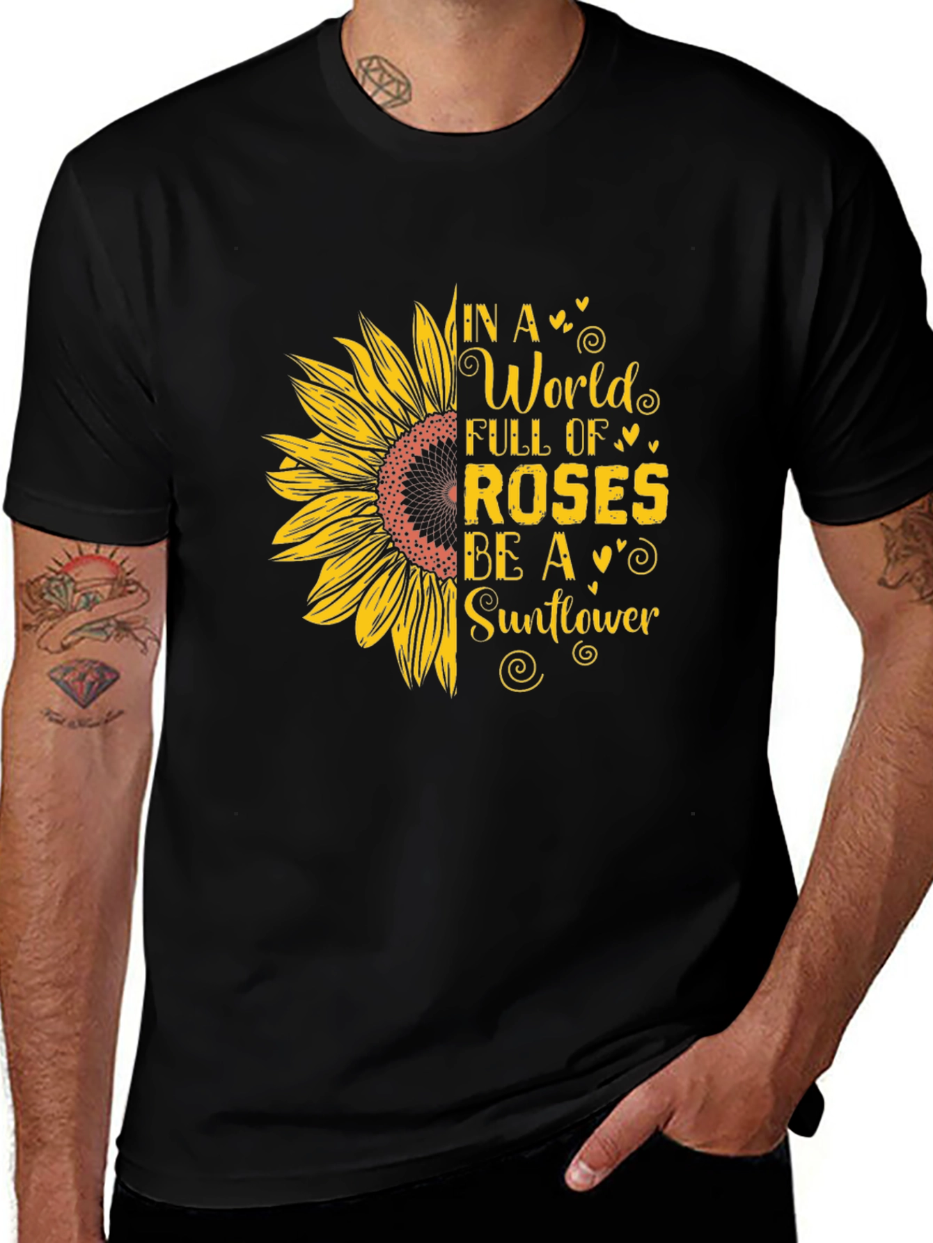 Sunflower Graphic Print T-Shirt - Be A Sunflower