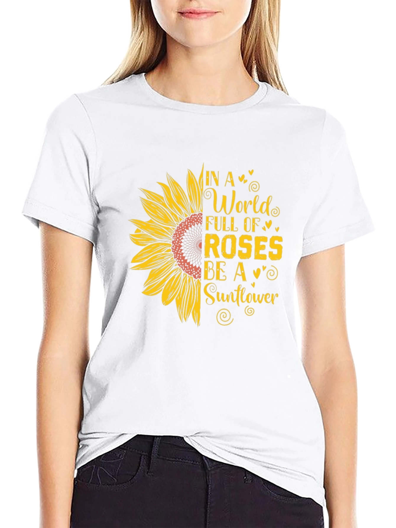 Sunflower Graphic Print T-Shirt - Be A Sunflower