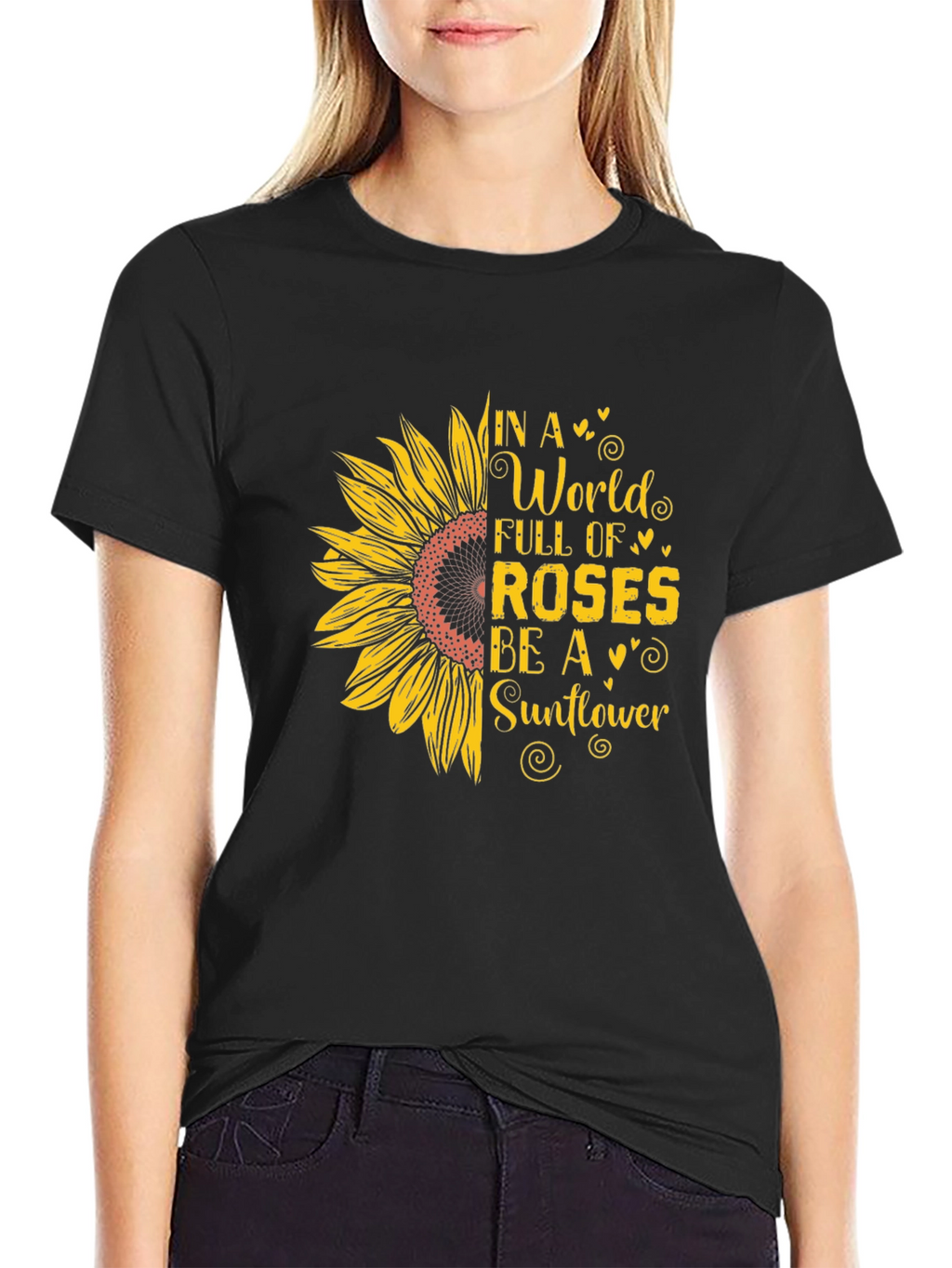 Sunflower Graphic Print T-Shirt - Be A Sunflower