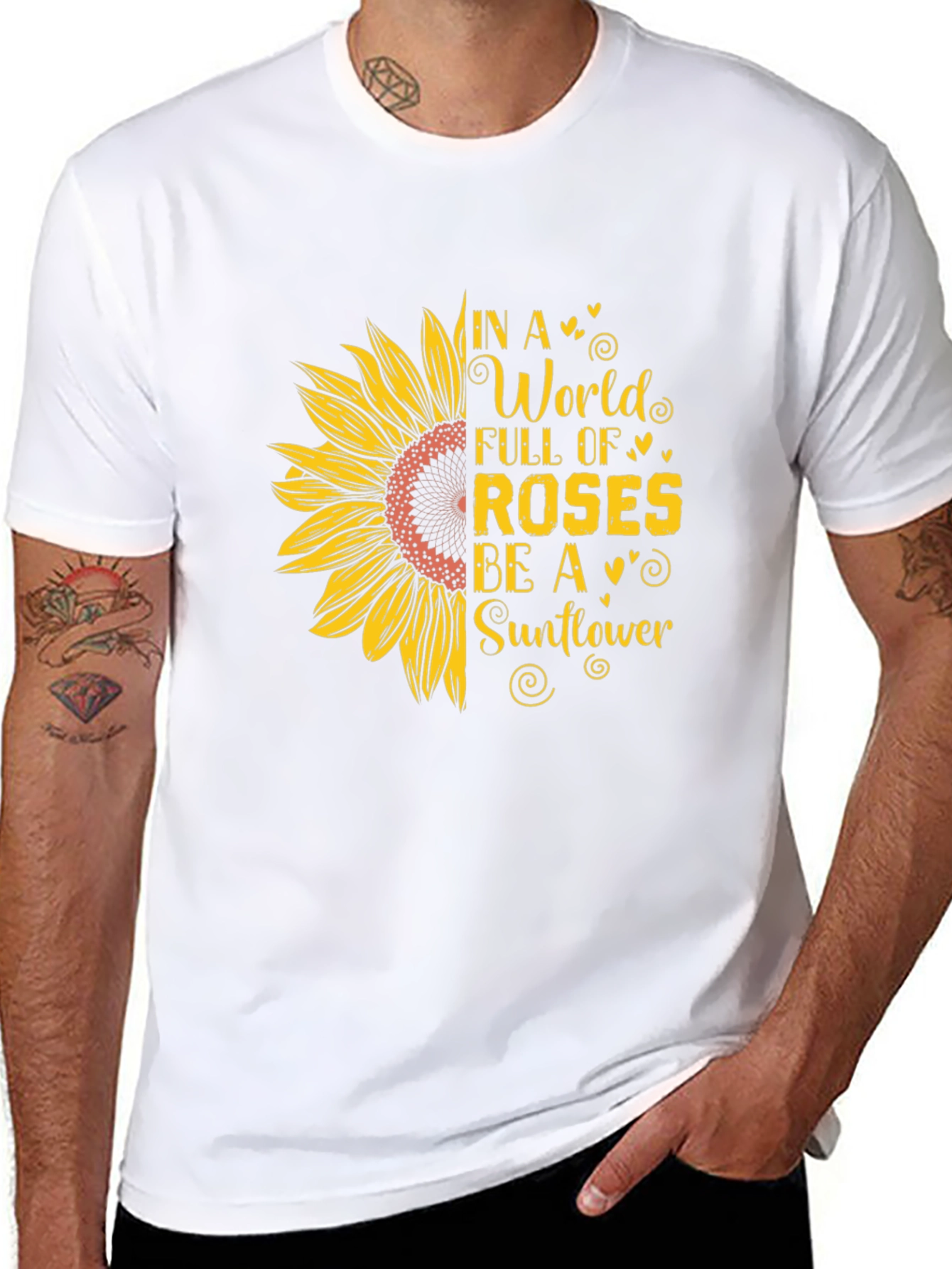 Sunflower Graphic Print T-Shirt - Be A Sunflower