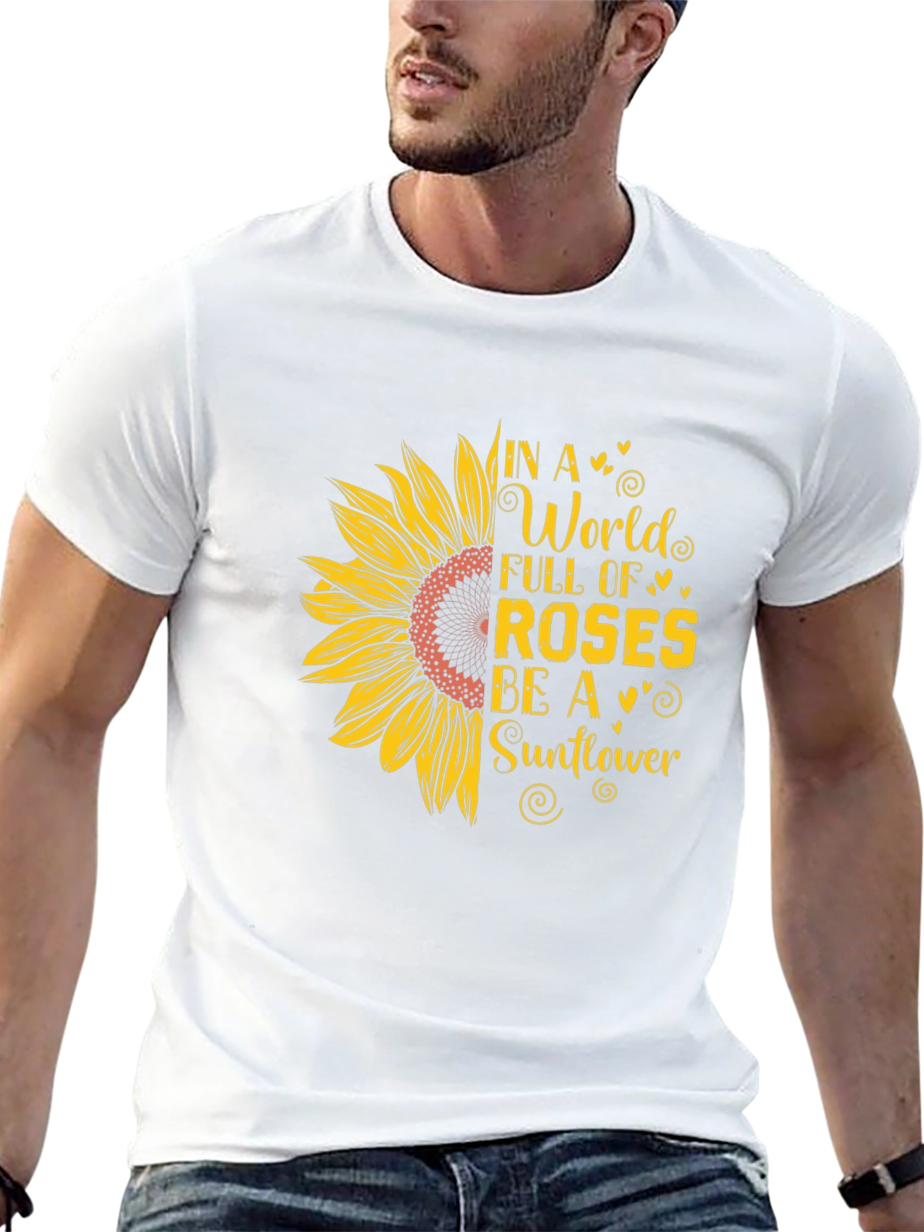 Sunflower Graphic Print T-Shirt - Be A Sunflower