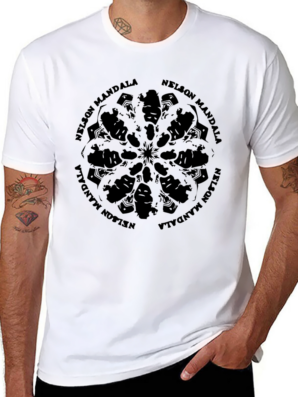 Nelson Mandela Mandala Graphic T-Shirt