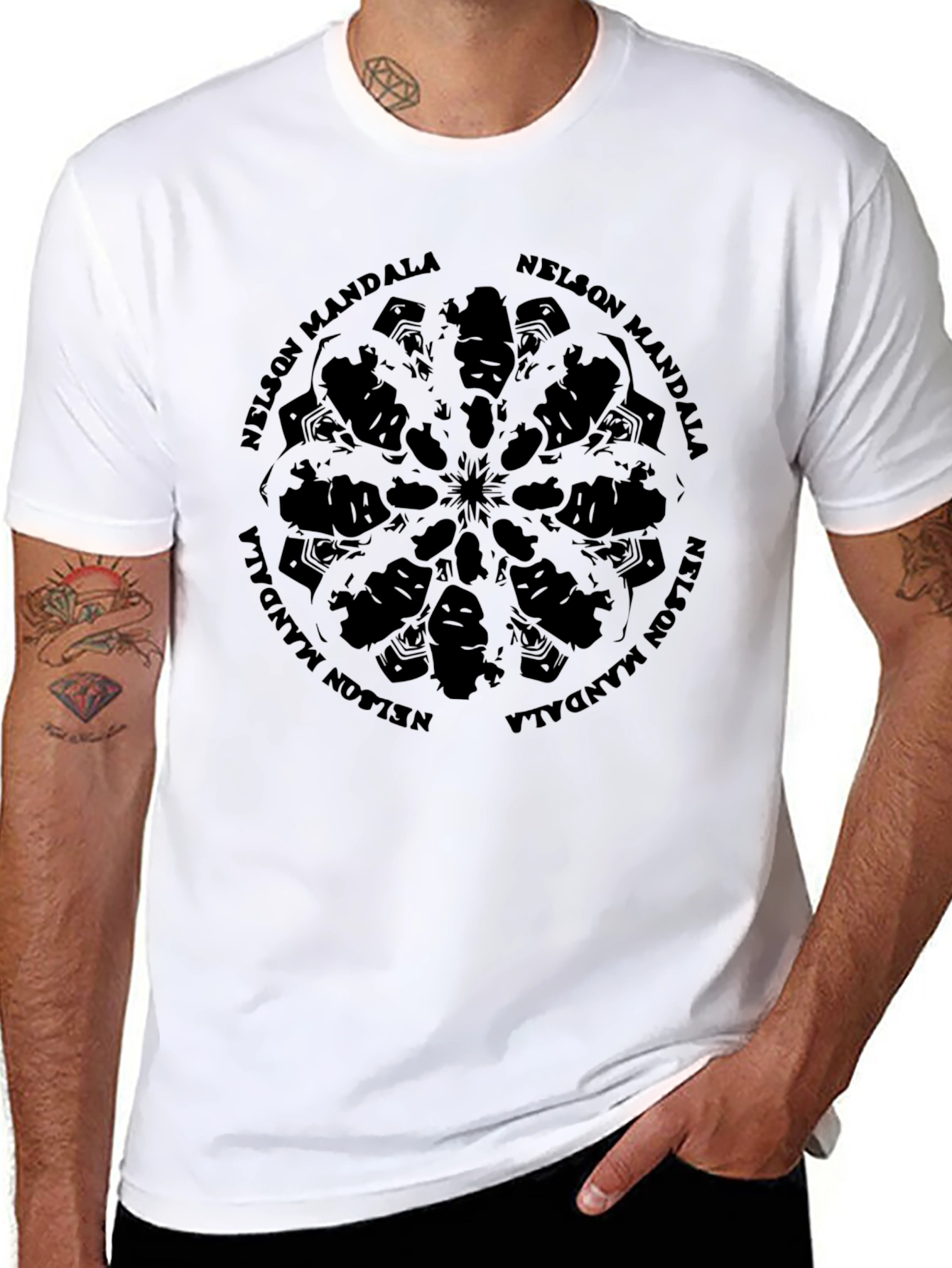 Nelson Mandela Mandala Graphic T-Shirt