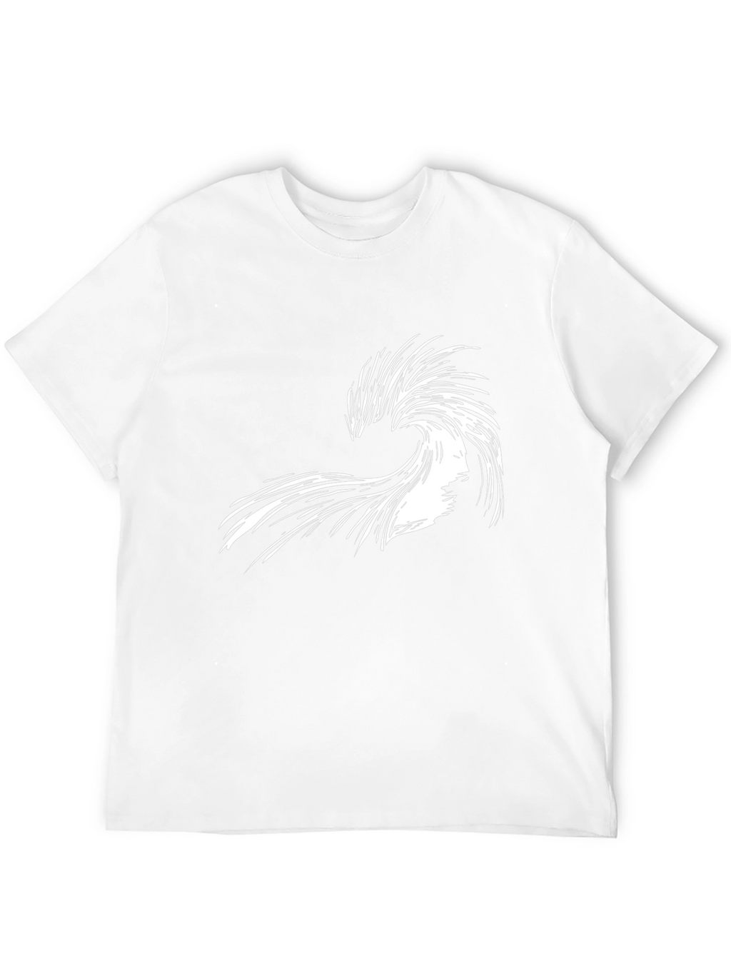 Abstract Wave Graphic Tee - Black Cotton Shirt