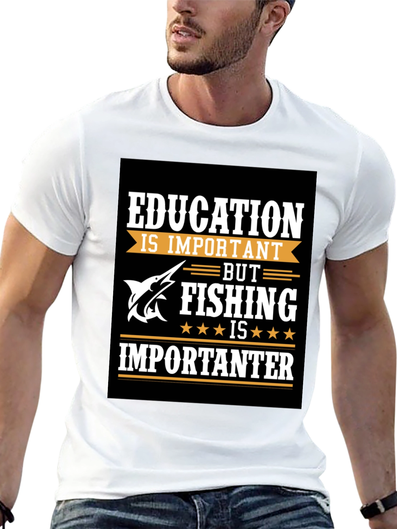 Fishing Humor T-Shirt - Education vs. Fishing