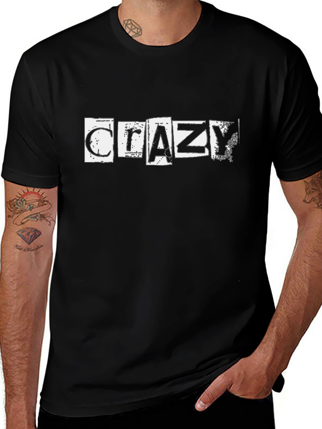 Crazy Graphic Black Tee - Casual Comfort