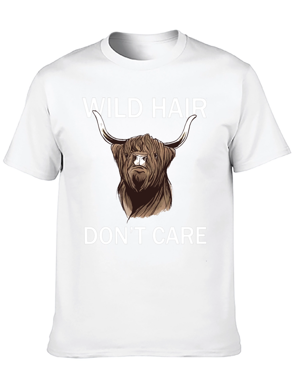 Wild Hair Dont Care Highland Cow T-Shirt